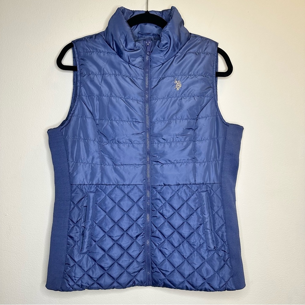 U.S. Polo Assn. Women's Blue Puffer Vest Size M - Picture 1 of 7